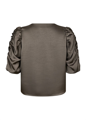 Elba heavy sateen bluse Warm Grey Neo Noir 